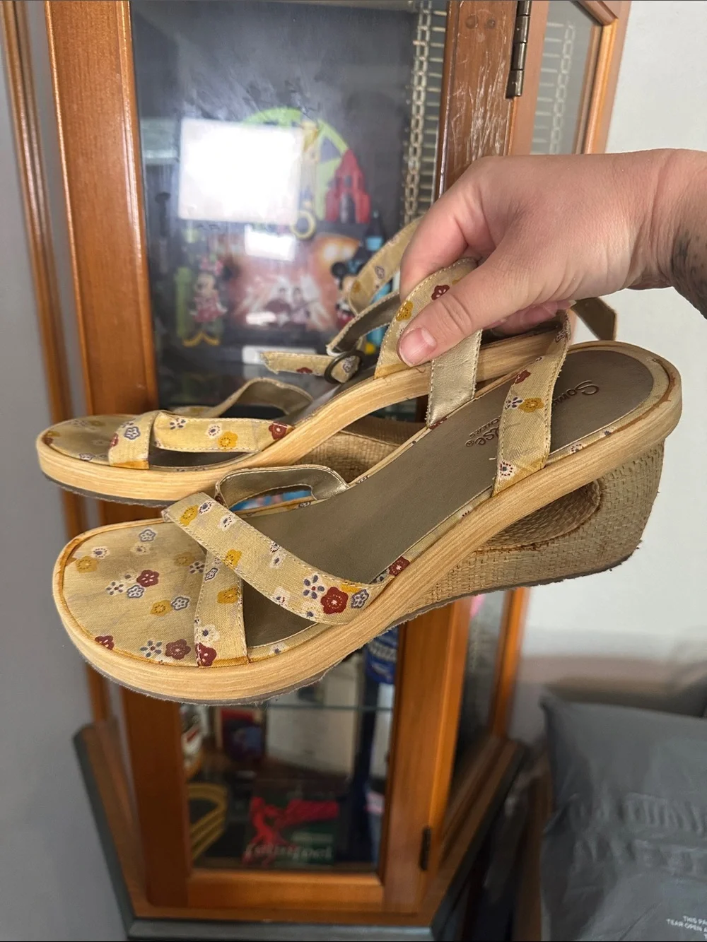 Skechers Yellow Floral Slingback Sandals